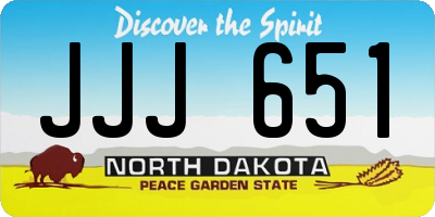 ND license plate JJJ651