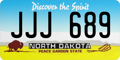 ND license plate JJJ689