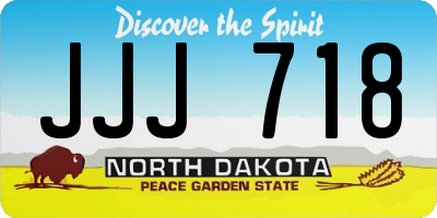 ND license plate JJJ718