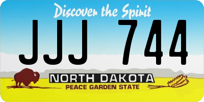 ND license plate JJJ744