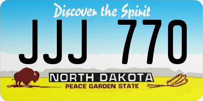 ND license plate JJJ770