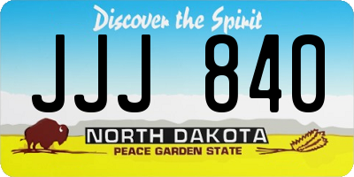 ND license plate JJJ840