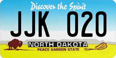 ND license plate JJK020