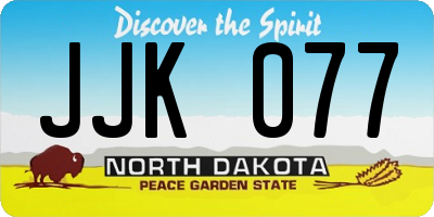 ND license plate JJK077