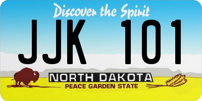 ND license plate JJK101