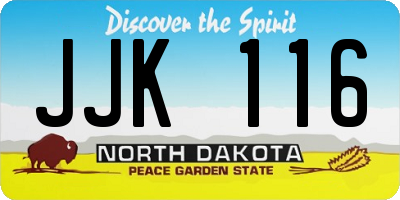 ND license plate JJK116