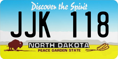 ND license plate JJK118