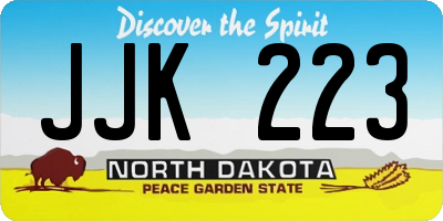 ND license plate JJK223