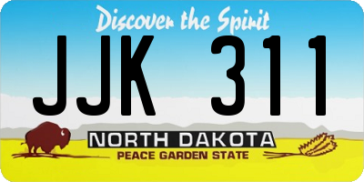 ND license plate JJK311