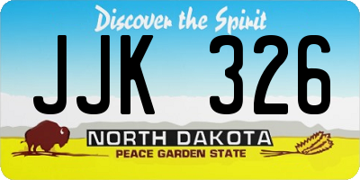 ND license plate JJK326