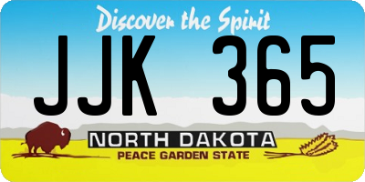 ND license plate JJK365