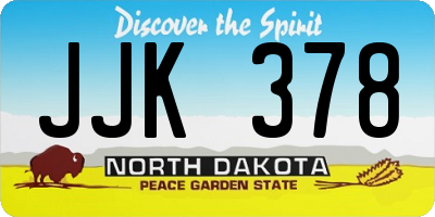 ND license plate JJK378