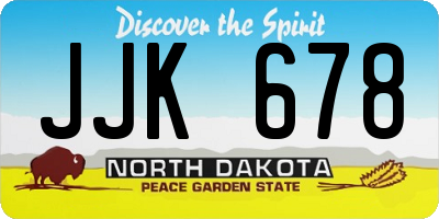ND license plate JJK678