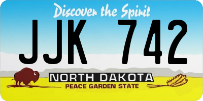 ND license plate JJK742