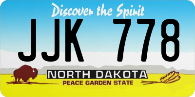 ND license plate JJK778