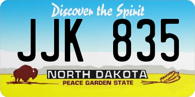 ND license plate JJK835