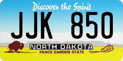 ND license plate JJK850