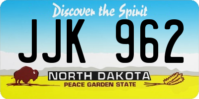 ND license plate JJK962