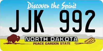 ND license plate JJK992