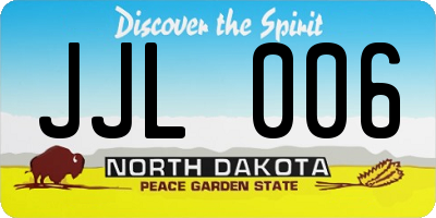 ND license plate JJL006