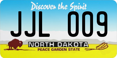 ND license plate JJL009