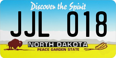 ND license plate JJL018