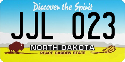 ND license plate JJL023