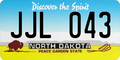 ND license plate JJL043
