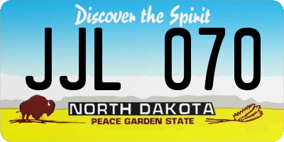 ND license plate JJL070