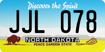 ND license plate JJL078