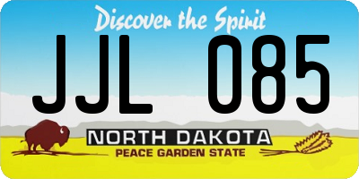 ND license plate JJL085