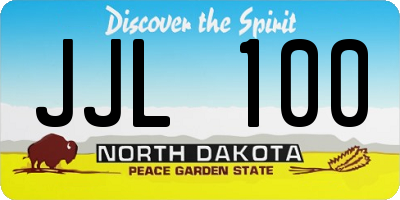 ND license plate JJL100