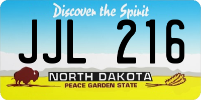 ND license plate JJL216