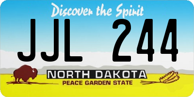ND license plate JJL244