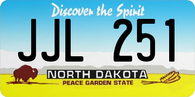 ND license plate JJL251