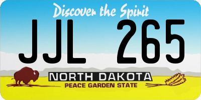 ND license plate JJL265
