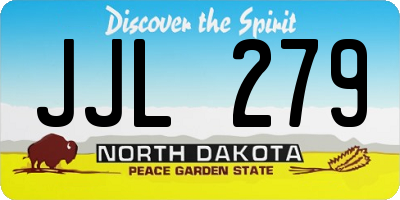 ND license plate JJL279
