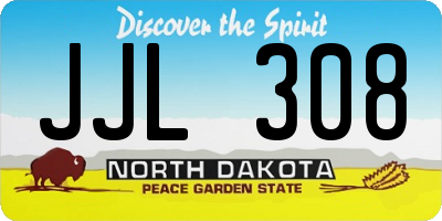 ND license plate JJL308