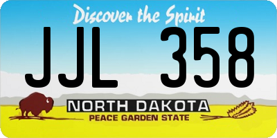 ND license plate JJL358