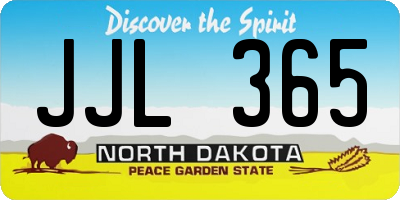 ND license plate JJL365