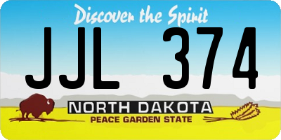 ND license plate JJL374