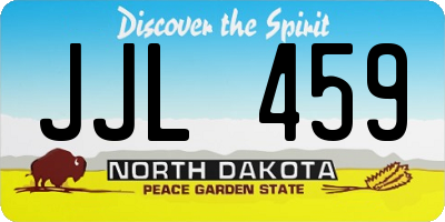 ND license plate JJL459