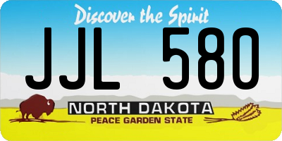 ND license plate JJL580
