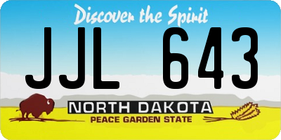 ND license plate JJL643