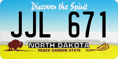 ND license plate JJL671