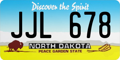 ND license plate JJL678
