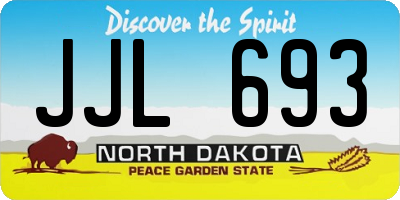 ND license plate JJL693