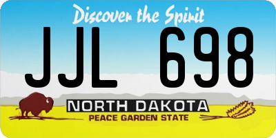 ND license plate JJL698