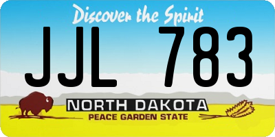 ND license plate JJL783