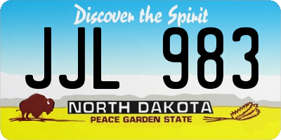 ND license plate JJL983